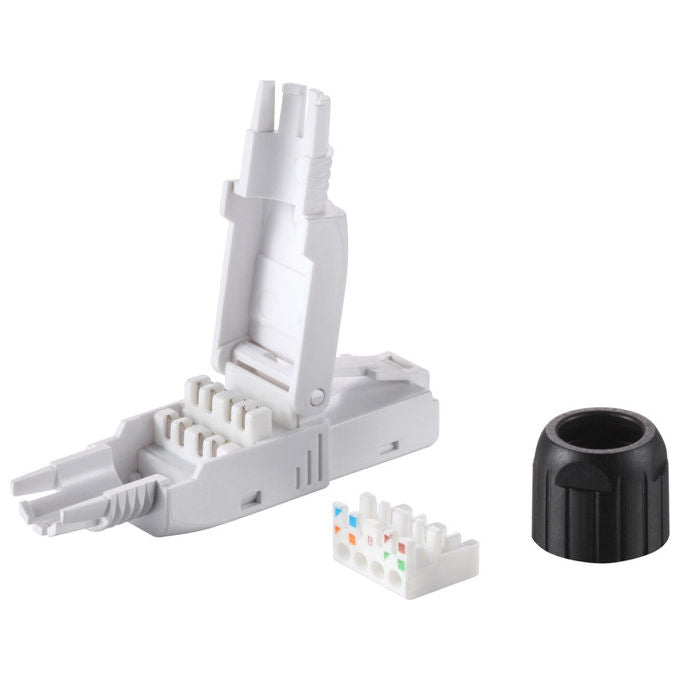 Equip, Connettore RJ45 Cat.6A, Senza Attrezzi, 5 Pezzi, Bianco