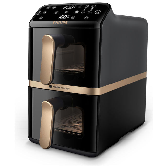 Philips NA462-70 Serie 4000 Friggitrice ad aria 10 L Doppio Cestello Verticale 2750 W 13 Programmi Touch colore Nero