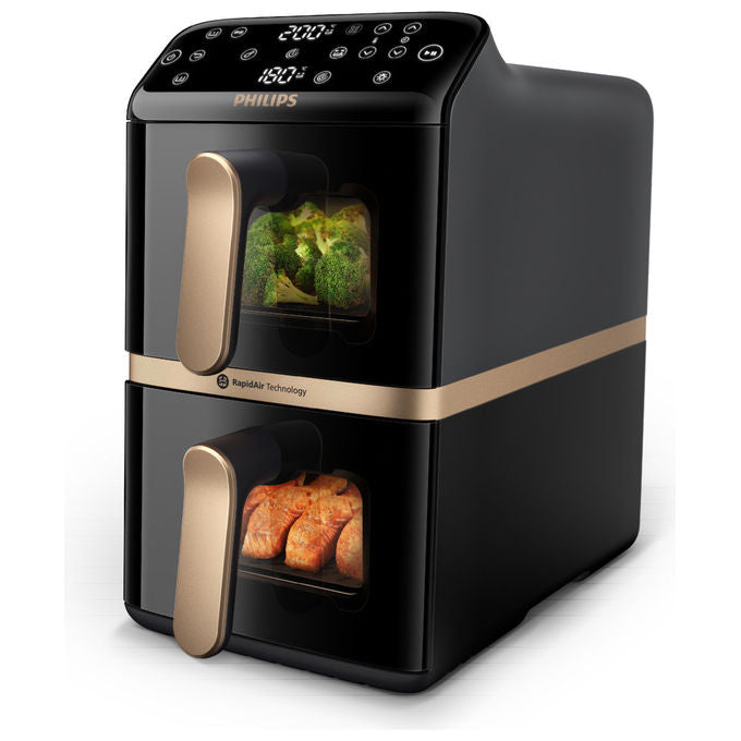 Philips NA462-70 Serie 4000 Friggitrice ad aria 10 L Doppio Cestello Verticale 2750 W 13 Programmi Touch colore Nero
