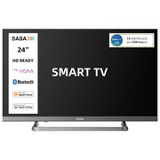 Saba, Smart Tv Led 24'' Hd Ready, Sistema Vidaa, Triplo Tuner DVB-T2-C-S2, Grigio
