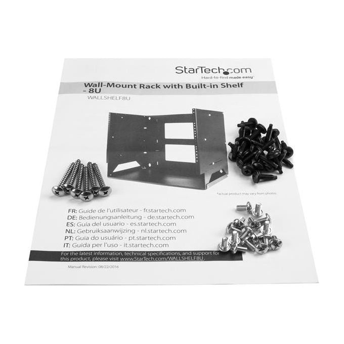 StarTech.com, Armadio Rack da Muro, 8U, con Mensola, Acciaio, Nero