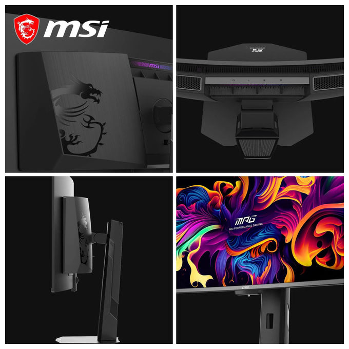 MSI 3DE2 MPG 341CQR QD-OLED X36 Monitor Gaming 34'' UWQHD 3440x1440 360Hz 0.03ms QD-OLED 5ª gen HDR True Black 500 HDMI 2.1 DP 2.1 USB-C 98W colore Nero