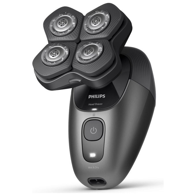 Philips HS7980-15 Serie 7000 Rasoio elettrico per testa umido secco 4 testine autonomia 90 min colore Nero