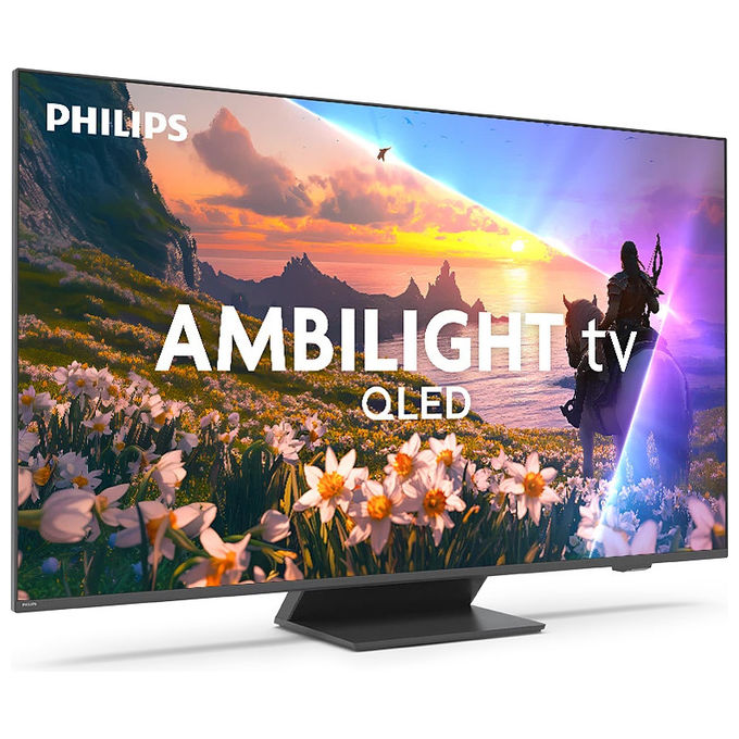 Philips, Tv Qled 65'', 4K Ultra HD, Ambilight 3, Smart Tv, Grigio