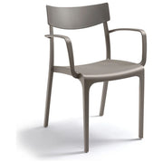 BICA Sedia Impilabile da Giardino in Plastica Grigio Beige con Braccioli