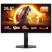 Aoc, Monitor Gaming Q27G4SDR QD-OLED, 26.5 pollici, QHD, 360Hz, Nero e Rosso