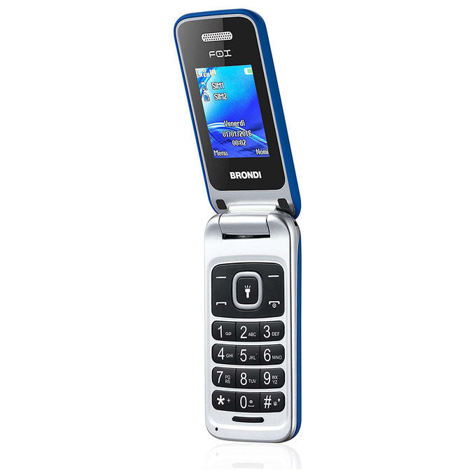 Brondi Fox S, Telefono Cellulare, Dual Sim, Blu, Con Torcia