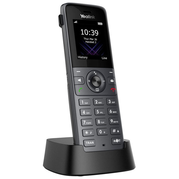Yealink, Ricevitore Cordless W74H, con Bluetooth, Display LCD 1.8, Grigio Siderale