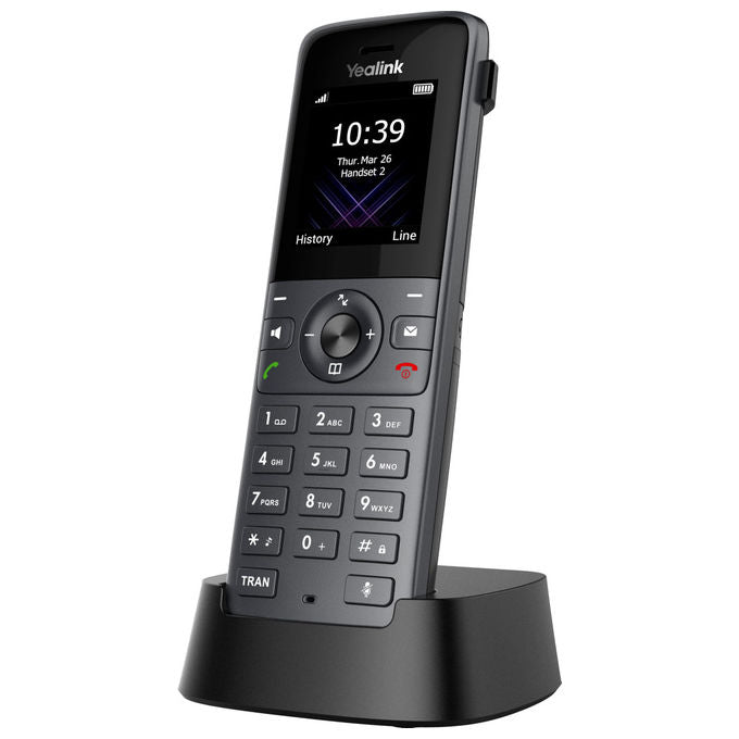 Yealink, Ricevitore Cordless W74H, con Bluetooth, Display LCD 1.8, Grigio Siderale