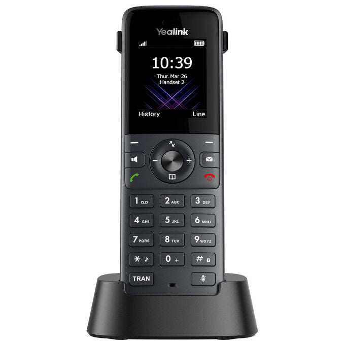 Yealink, Ricevitore Cordless W74H, con Bluetooth, Display LCD 1.8, Grigio Siderale