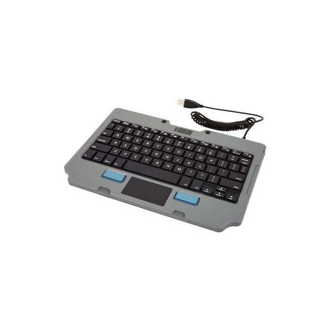 Gjohnson, Tastiera Rugged Lite, Spagnola, USB, Grigio e Nero, Touchpad