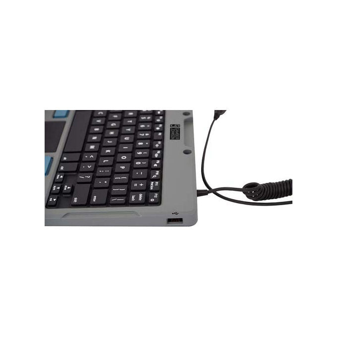 Gjohnson, Tastiera Rugged Lite, Spagnola, USB, Grigio e Nero, Touchpad
