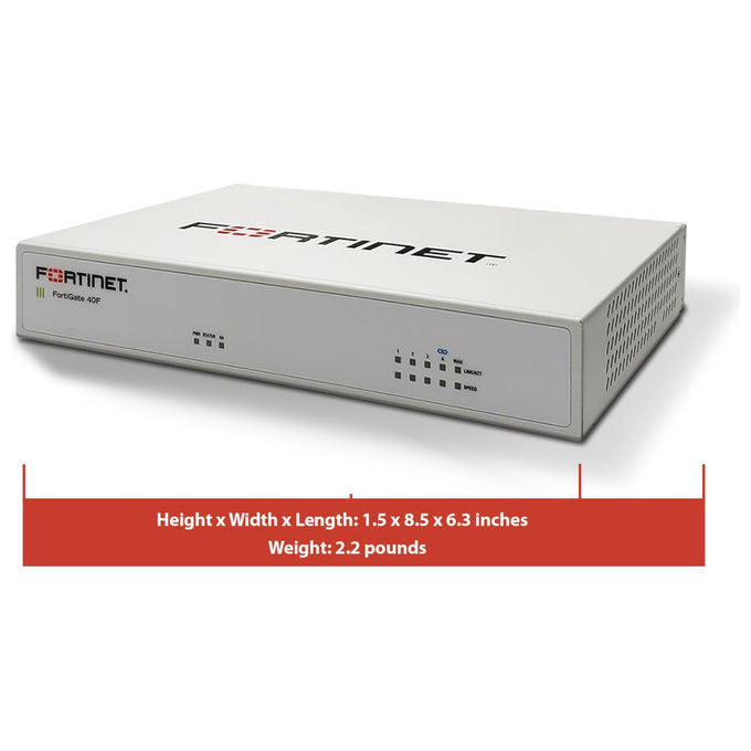 Fortinet, Firewall di nuova generazione FortiGate-40F, Desktop, 5000 Mbit-s