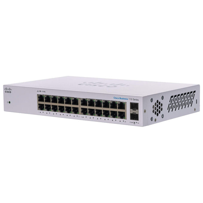 Cisco, Switch Unmanaged CBS110-24T-D, 24 Porte GE, 2x1G SFP, Montaggio Rack, Grigio
