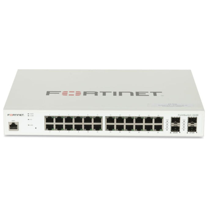 Fortinet, Switch L2-L3, 24 Porte GE RJ45, 4 Slot SFP GE, FortiSwitch-224E