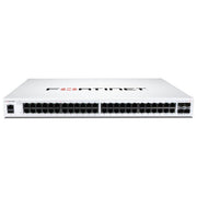 Fortinet, Switch L2+ Gestito, 48 Porte GE, 4 Porte SFP+, Supporto PoE 370W, FortiSwitch 148F-POE
