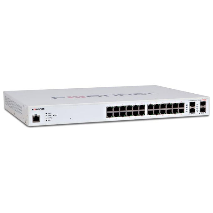 Fortinet, Switch L2+ Managed POE, 24 Porte GE, 4 SFP+, Montaggio Rack