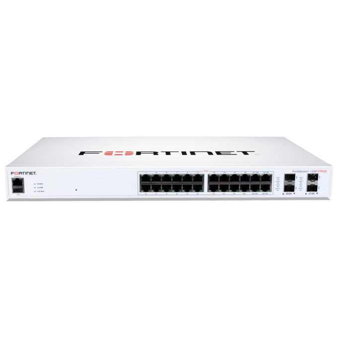 Fortinet, Switch PoE+ Gestito, Layer 2+, 24 Porte, FS-124F-FPOE