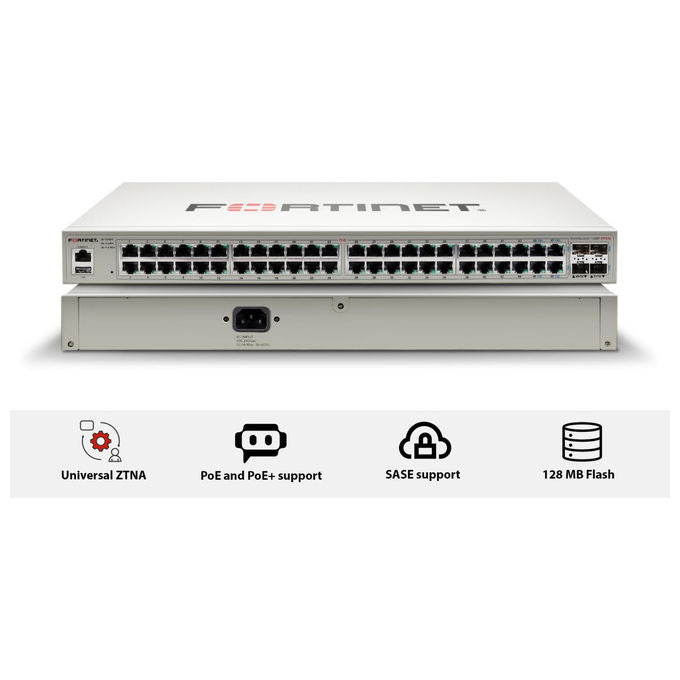 Fortinet, Switch Gestione FS-148F-FPOE, L2+, con PoE 740 W, Ethernet Gigabit