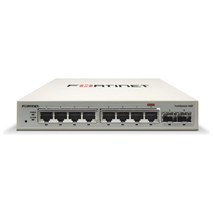 Fortinet, Switch, 8 Porte GE RJ45, 2 Porte SFP, FortiSwitch 108F