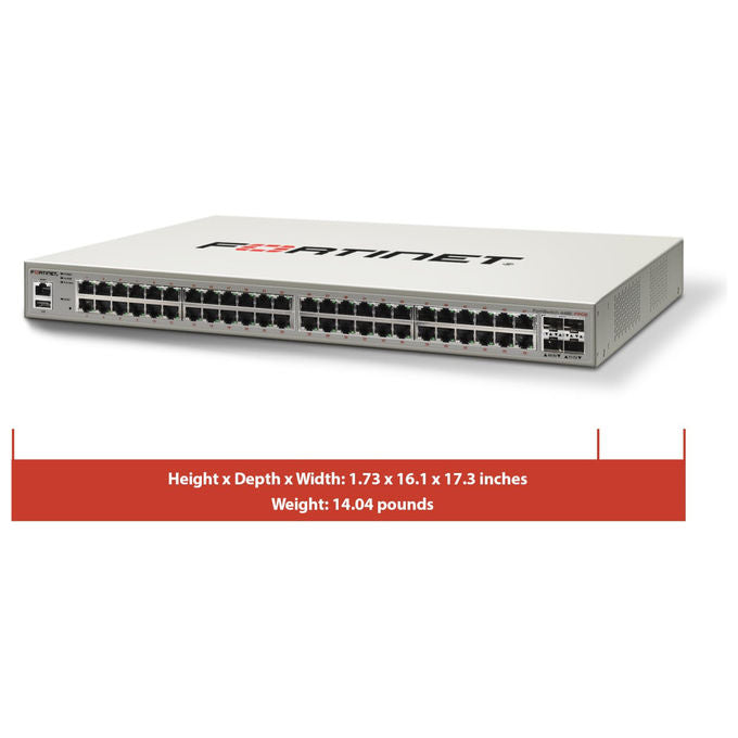 Fortinet, Switch Ethernet 48 Porte, 10 Gigabit, Supporto Layer 3, FS-448E-FPOE