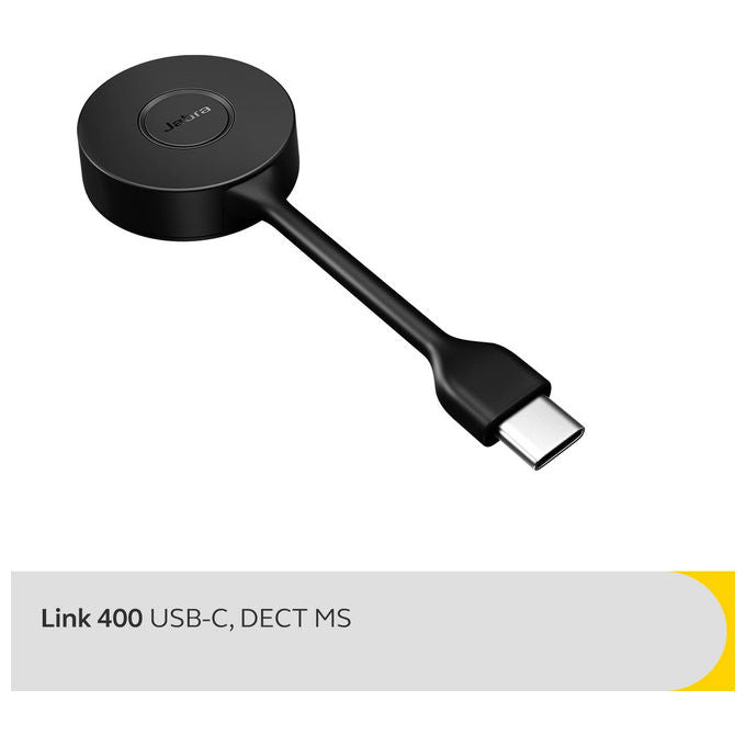 Jabra Link 400c MS, Adattatore USB-C DECT, Portata 150m, Nero