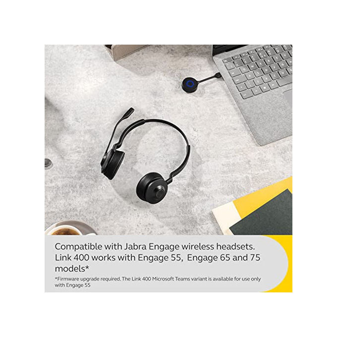 Jabra Link 400c MS, Adattatore USB-C DECT, Portata 150m, Nero
