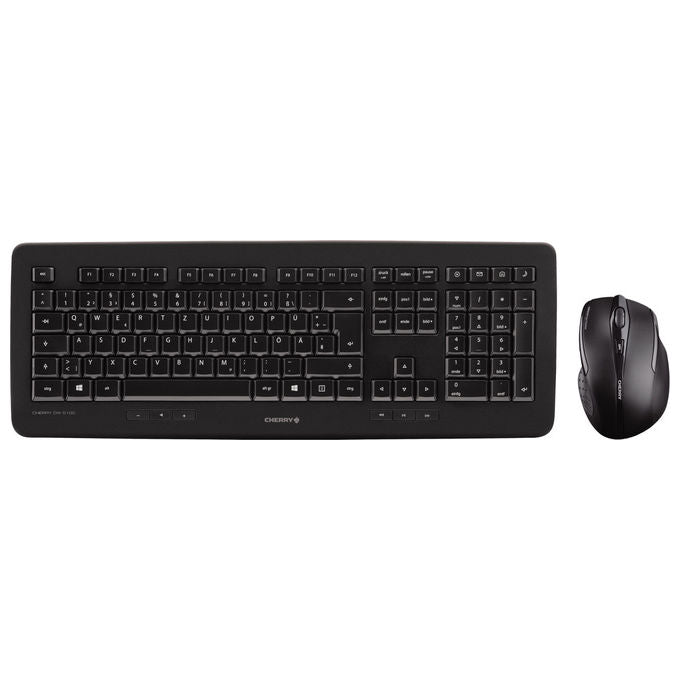 Cherry, Set Tastiera e Mouse Wireless DW 5100, Layout Francese, Nero