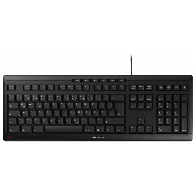 Cherry, Stream Keyboard, Tastiera Ufficio USB, QWERTZ Ceco Slovacco, Nero