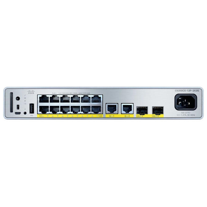 Cisco, Catalyst 9200CX-12P-2X2G-A, Switch di rete, Gigabit Ethernet, PoE