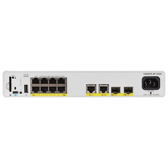 Cisco, Catalyst C9200CX-8P-2X2G-A, Switch Gestito L2-L3, 8 porte, Gigabit Ethernet
