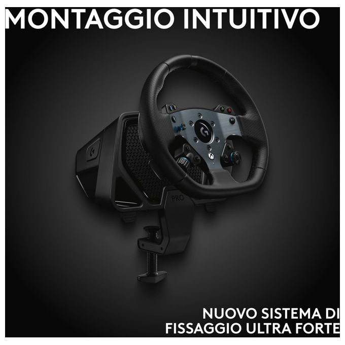 Logitech G PRO, Volante Racing, 11 Nm, Feedback Realistico, Leve Magnetiche, Doppia Frizione, Nero