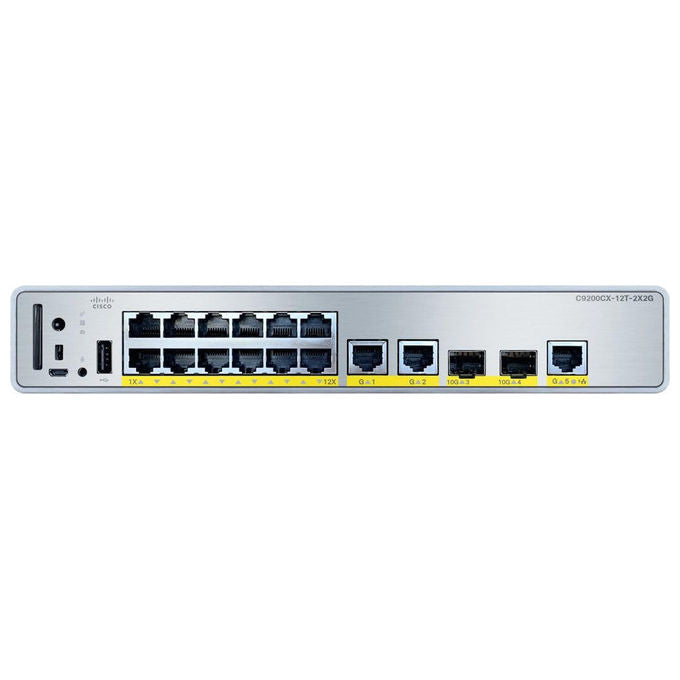 Cisco, Switch di rete, Gestito, Gigabit Ethernet, 15 porte RJ-45, PoE, C9200CX-12T-2X2G-E