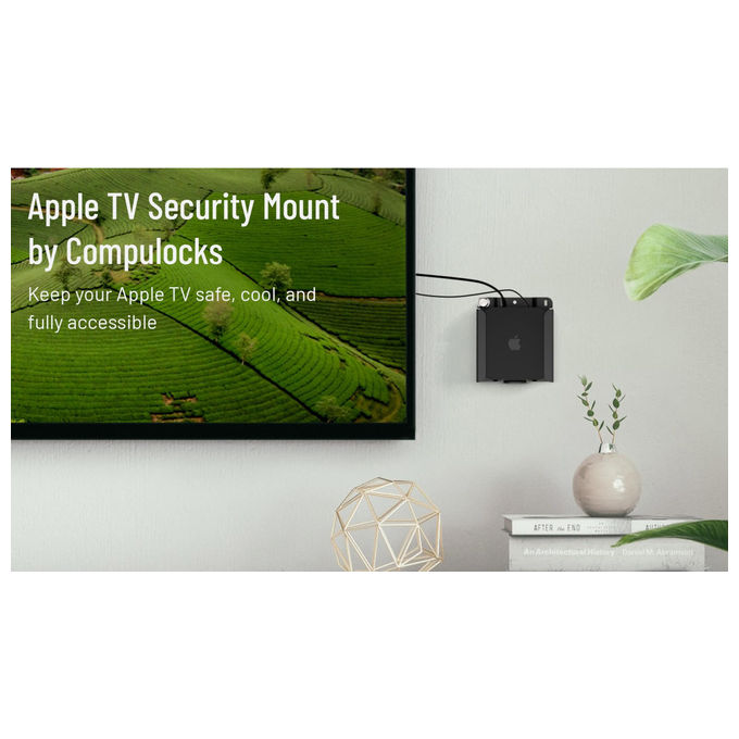 Compulocks, Supporto di Sicurezza Apple TV 4K 3a Gen, VESA 75x75, Alluminio, Antifurto, Nero