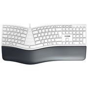 Cherry, Tastiera Ergonomica, QWERTZ, USB, Poggiapolsi, Universale, Bianco