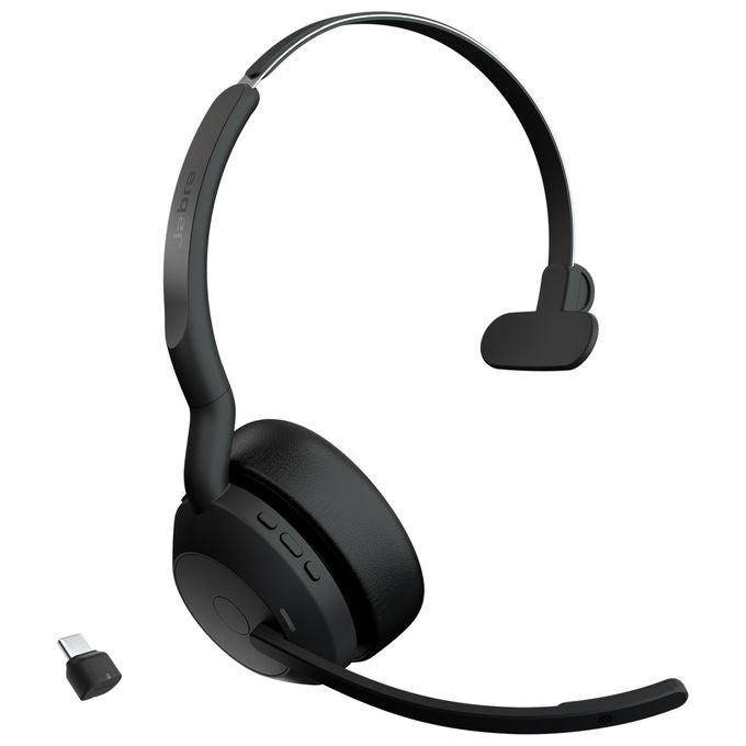 Jabra, Evolve2 55, Auricolare Wireless Mono, Bluetooth, Ufficio, Nero