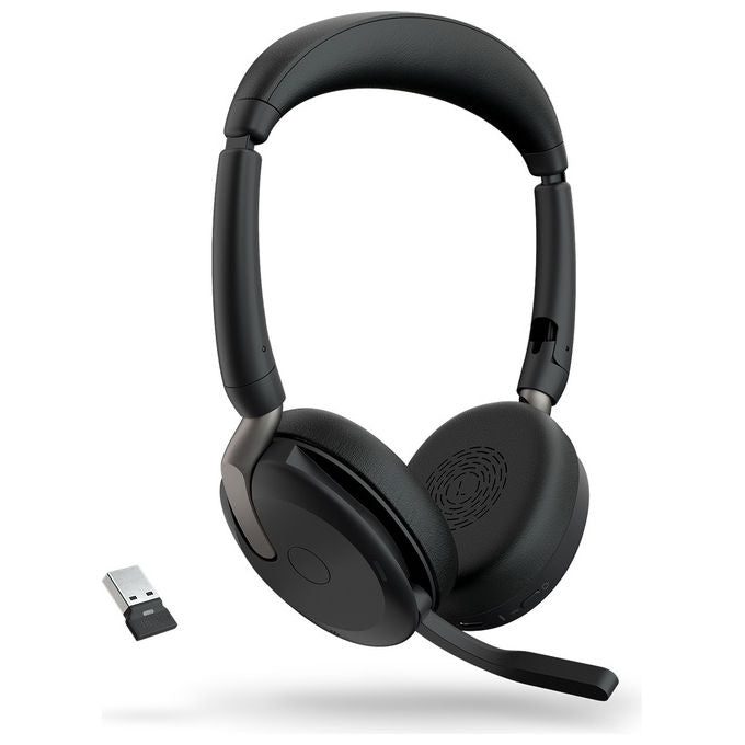 Jabra Evolve2 65 Flex, Auricolare Bluetooth, Ufficio, ANC Ibrido, Nero