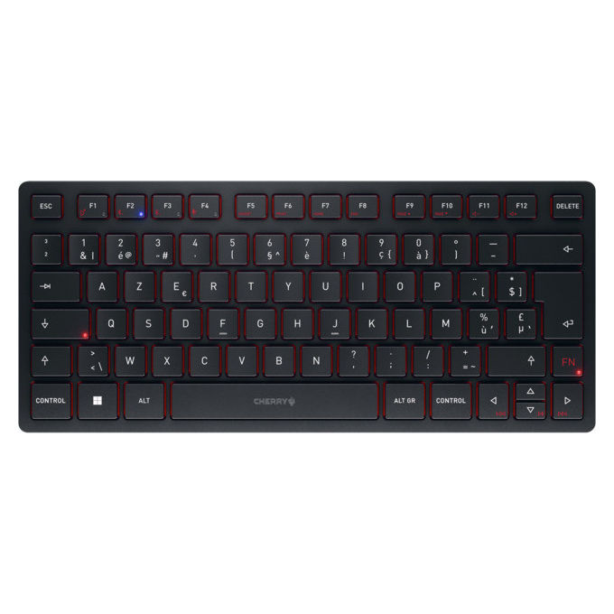 Cherry, Tastiera Wireless Mini KW 9200, Bluetooth, USB, RF, AZERTY Belga, Nero