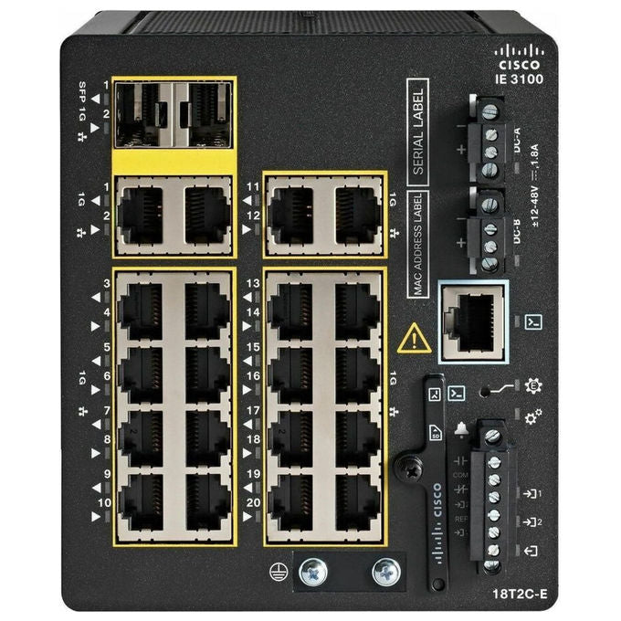 Cisco, Switch Gestito L2-L3, Gigabit Ethernet, 18 porte RJ-45, 2 moduli SFP, Nero