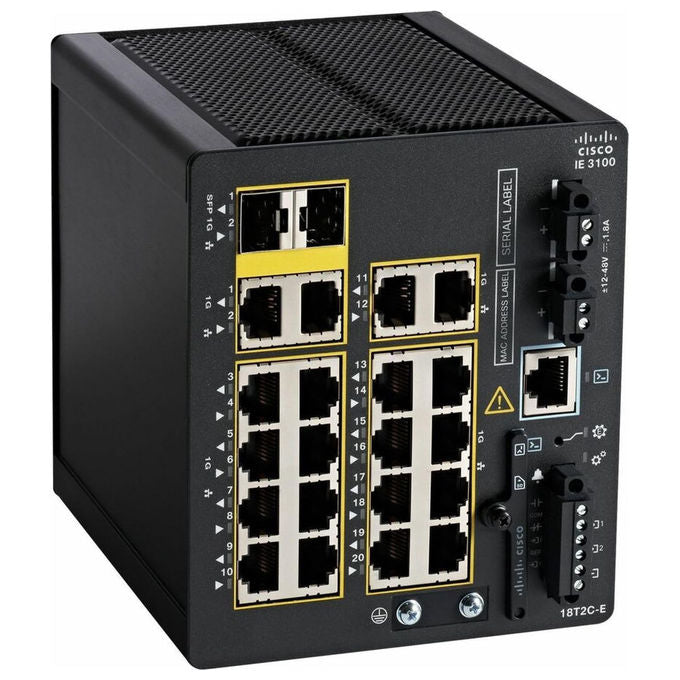Cisco, Switch Gestito L2-L3, Gigabit Ethernet, 18 porte RJ-45, 2 moduli SFP, Nero