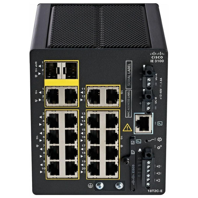 Cisco, Switch Gestito L2-L3, Gigabit Ethernet, 18 porte RJ-45, 2 moduli SFP, Nero