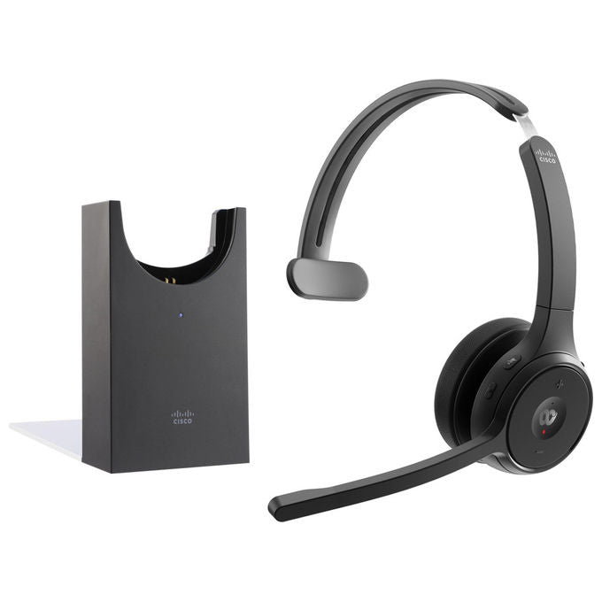 Cisco, Cuffie Mono Wireless, Pulsante Webex, Adattatore USB-A, Base Ricarica, HS-WL-721-BUNAS-C