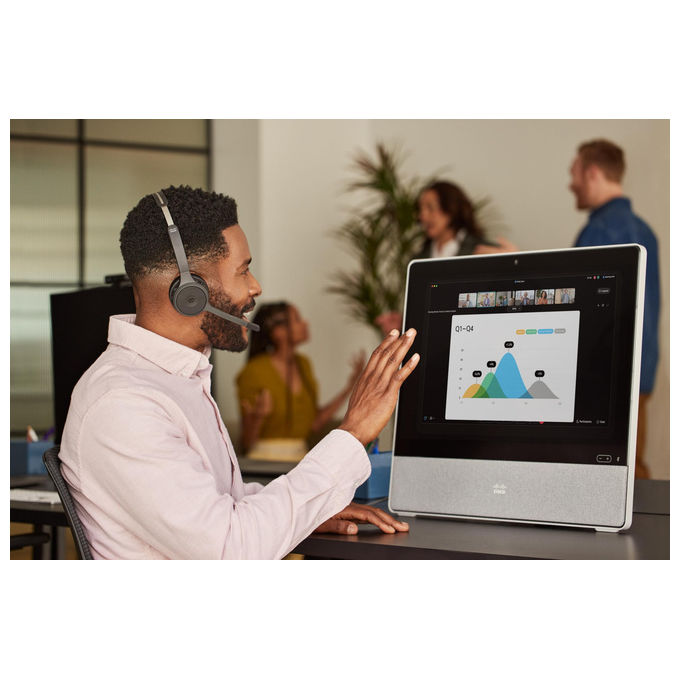 Cisco, Cuffie Mono Wireless, Pulsante Webex, Adattatore USB-A, Base Ricarica, HS-WL-721-BUNAS-C