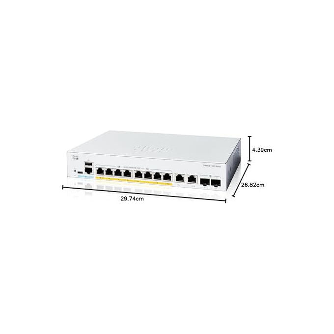 Cisco, Catalyst C1200-8FP-2G, Switch Smart, 8 Porte GE, Full PoE, 2x1GE Combo
