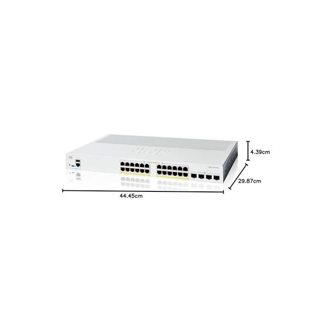 Cisco C1200-24P-4X Catalyst 1200 Switch Gestito L2-L3 24 porte Gigabit Ethernet PoE+ 195W 4 porte 10G SFP+ colore Bianco