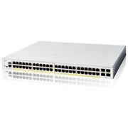 Cisco, Switch Catalyst 1200-48P-4G, 48 Porte GE, PoE, 4x1GE SFP, Montabile su Rack, Bianco