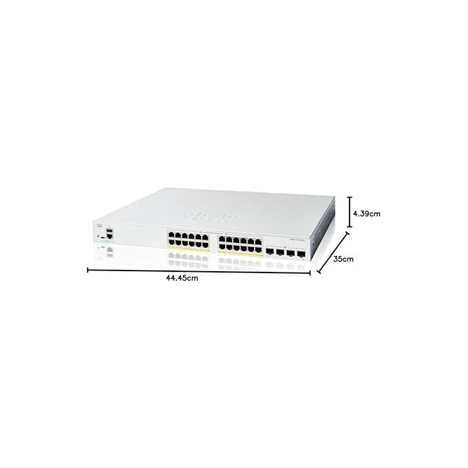 Cisco, Switch Smart Catalyst 1200-24FP-4G, 24 Porte GE, 4x1GE SFP, PoE, Bianco