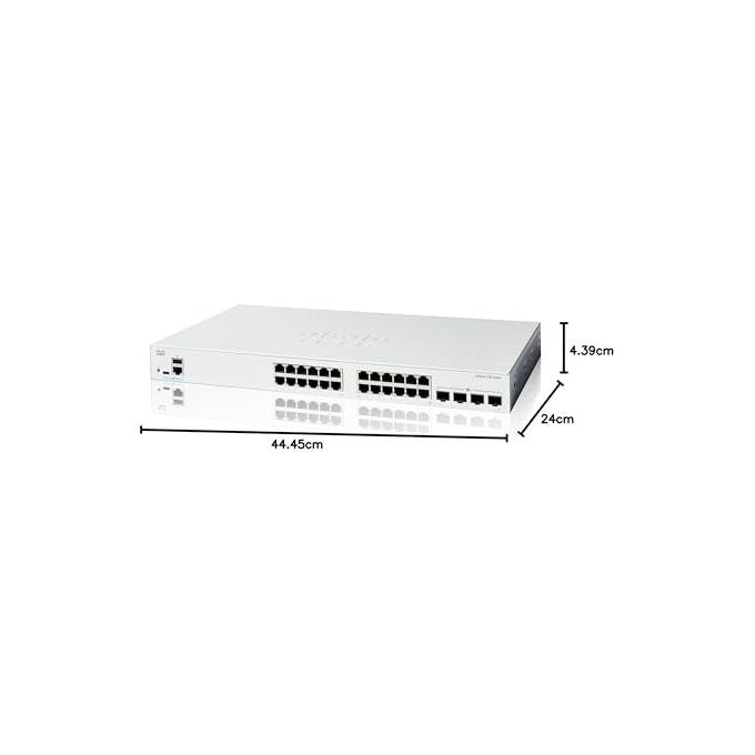 Cisco C1200-24T-4X Catalyst 1200 Switch Gestito L2-L3 24 Porte Gigabit Ethernet 4x10G SFP+ colore Bianco