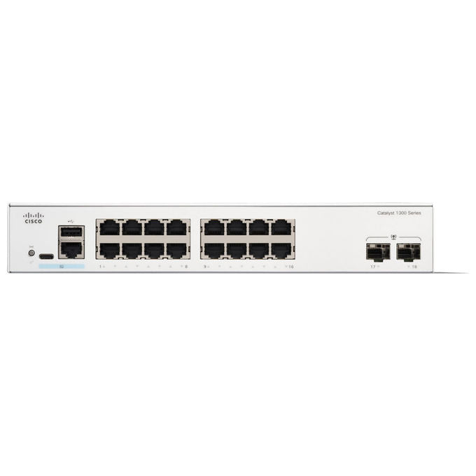Cisco, Switch 1300-16T-2G, Gestito, 16 Porte GE, 2x1GE SFP, Protezione a Vita Limitata