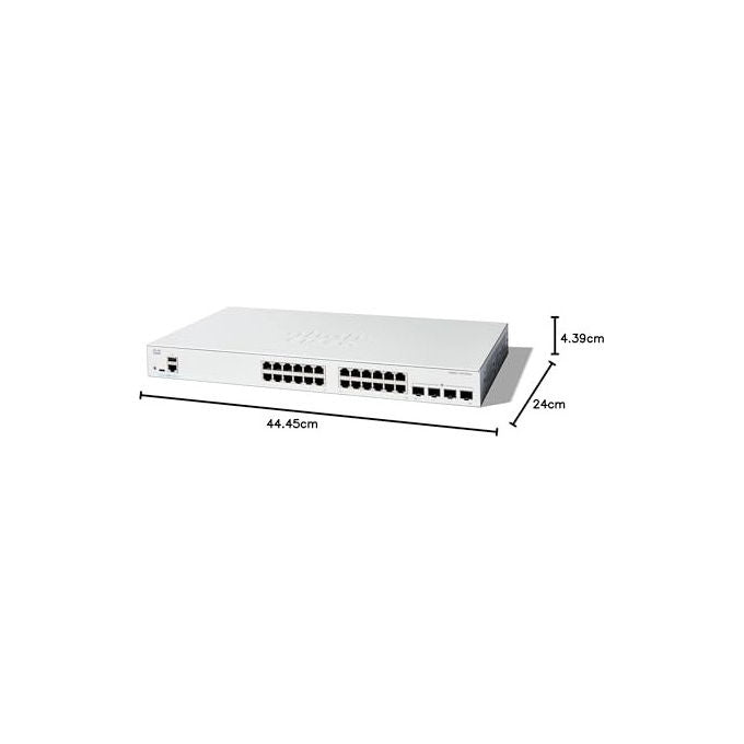 Cisco C1300-24T-4G Catalyst 1300 Switch Gestito L2 L3 24 Porte Gigabit Ethernet 4 Moduli SFP 1G colore Bianco